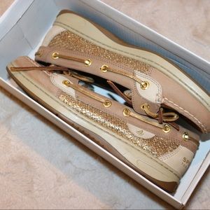 NEW Sperry Angelfish Gold Glitter SIZE 6.5M